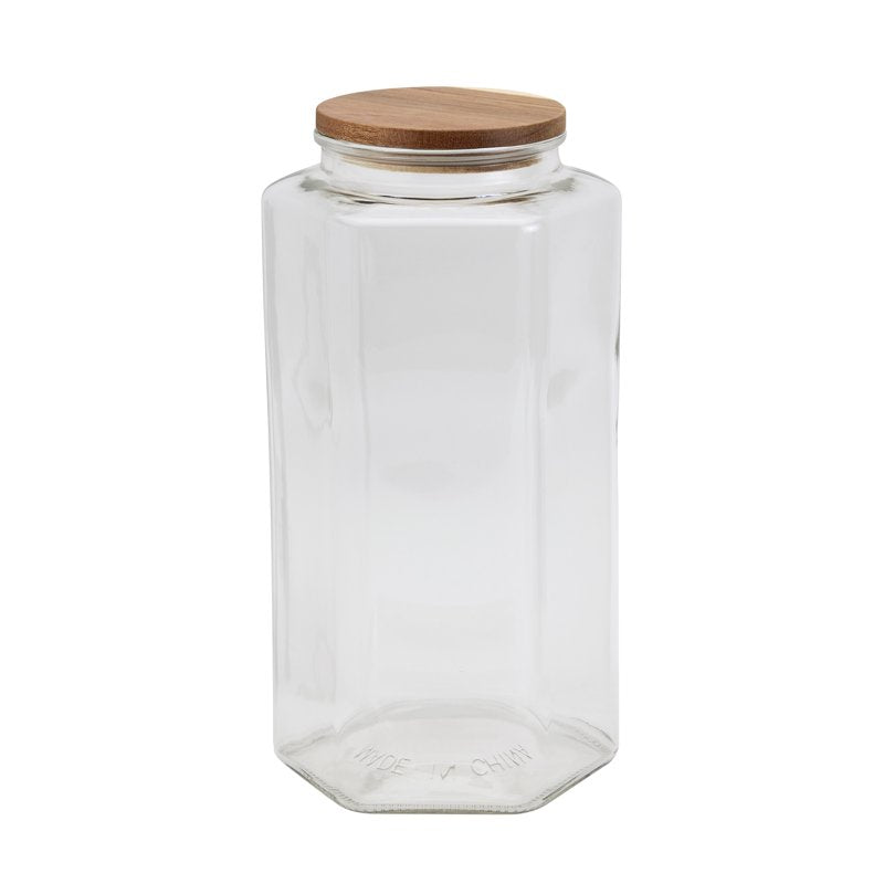 Glass Food Storage Canister with Acacia Wood Lid - 3.7 L