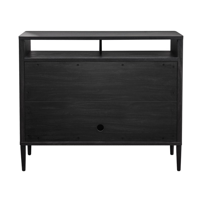 Oaklee Buffet Cabinet with Glass Doors - Black Finish