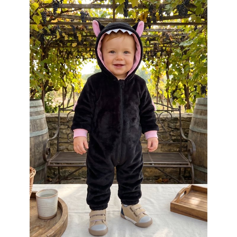 Toddler Bat Costume Kids Infant Baby Girl Boy Fall Winter Romper - Black, 3-4 Years