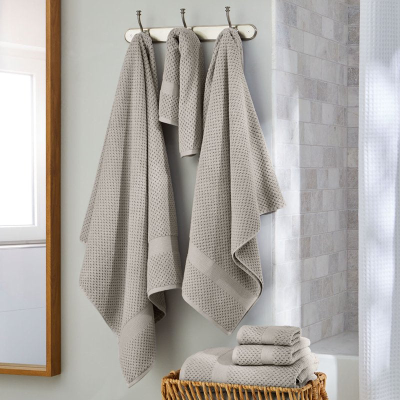 Better Homes & Gardens Soft Cotton Popcorn Textured Bath Sheet - Silver - 34x64 Inches - Soft & Absorbent