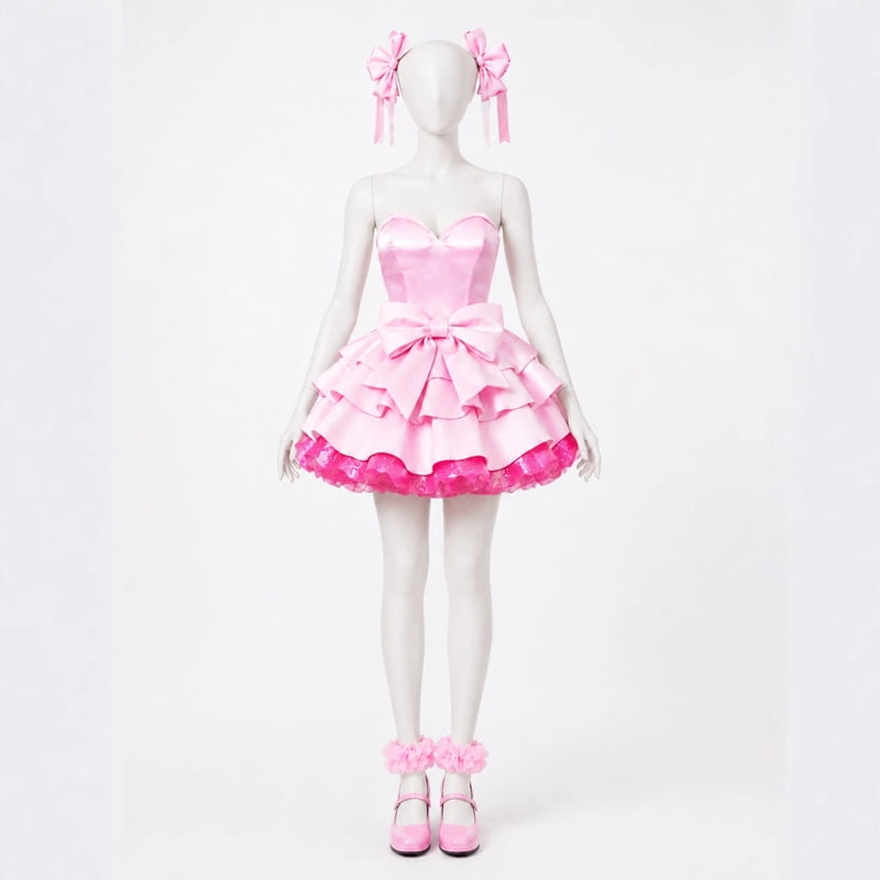 Pink Anime Vampire Costume for Women - Gothic Cosplay Dress, Size M