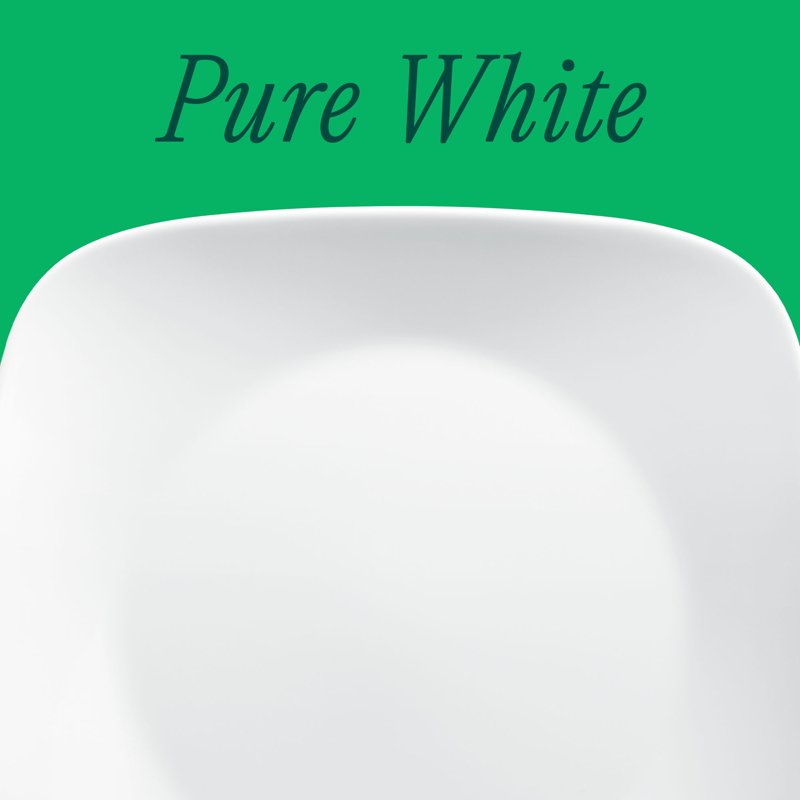 Corelle 10.5" Square Dinner Plate - Pure White, 2 Pack