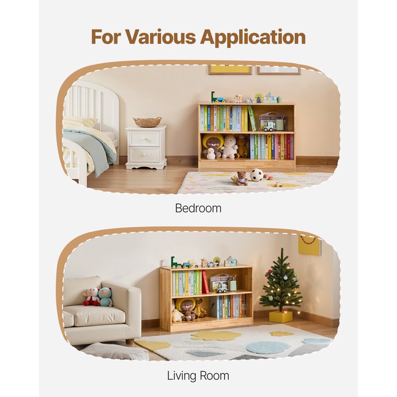 Montessori Bookshelf - 35.4-Inch Wooden Toy Organizer for Kids