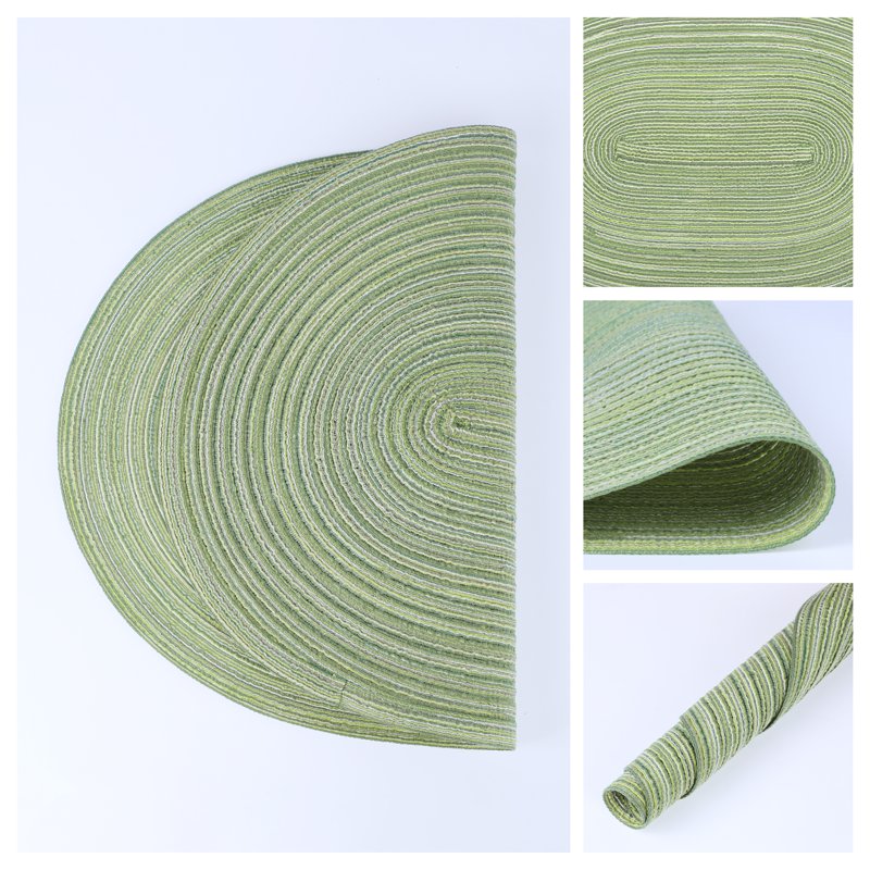 Oval Farmhouse Placemats for Dining Table - 19.7" x 14", Green - 6 Pack