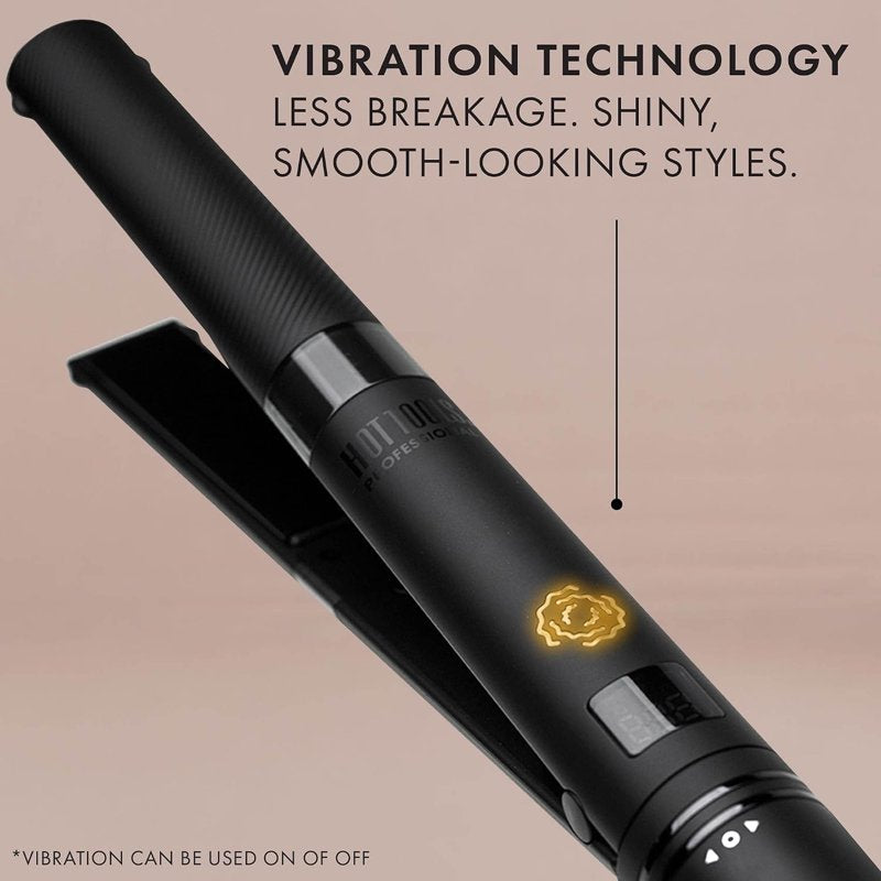 Vibrating Flat Iron Hair Straightener - 1 Inch, Dual Voltage