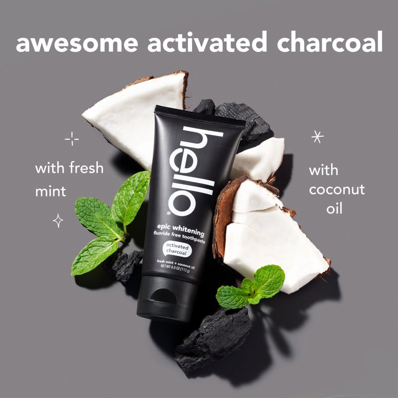Activated Charcoal Whitening Toothpaste, Fluoride Free Fresh Mint, 4 Oz