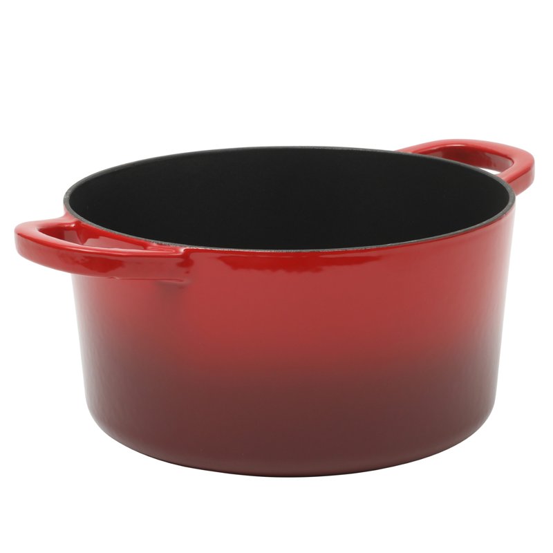 7-Quart Round Enameled Cast Iron Dutch Oven with Lid - Red