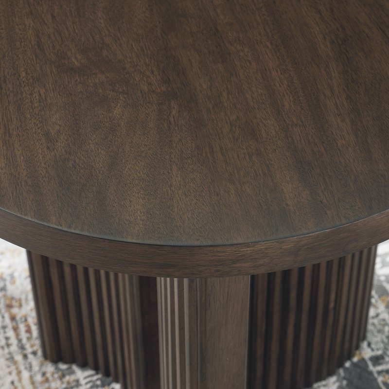 Contemporary End Table with Dark Brown Wood Finish