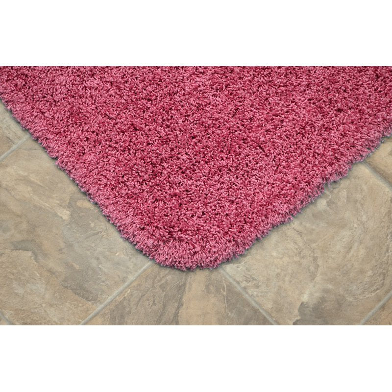 Jazz Washable Bath Rug Set - Pink, 3 Piece Bathroom Rug Collection