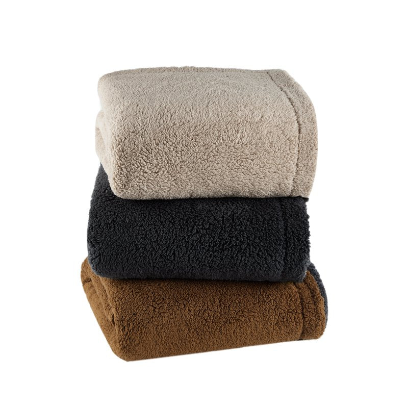 Reversible Sherpa Throw Blanket - Dark Gray & Light Gray, 50x60 Inches, Recycled Polyester, for Adults & Teens - Gray