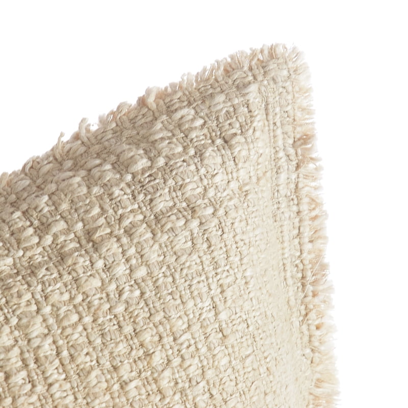 Beige Decorative Throw Pillow 22x22 Inches - Textured Cotton-Polyester Accent Cushion - Variation of THIS listing