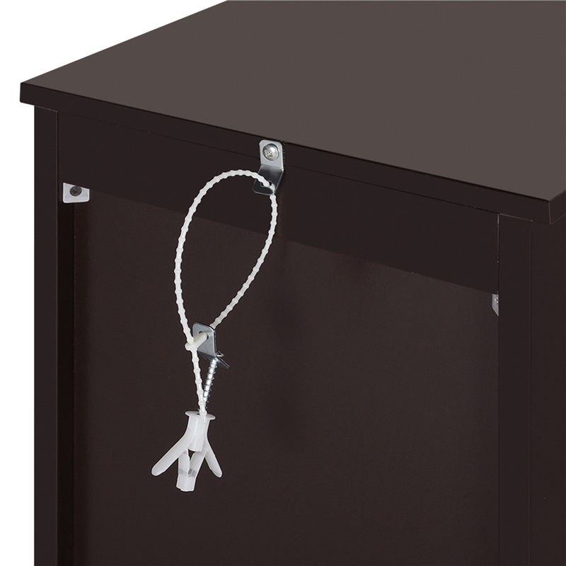 Renwick Wooden Bathroom Floor Cabinet with 4 Drawers - Espresso