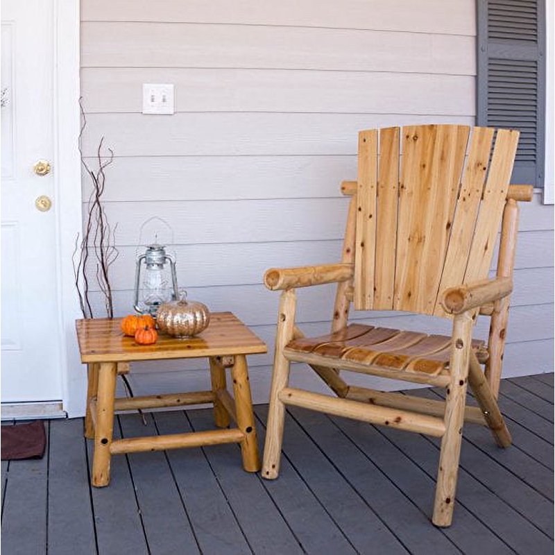 Aspen Outdoor Wood End Table - Natural Finish, Handcrafted