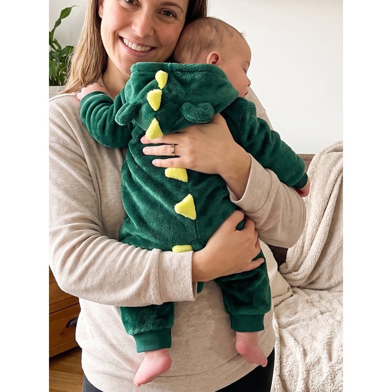 Toddler Animal Costume Jumpsuit - Green Crocodile, 18-24 Months, Baby Fleece Romper