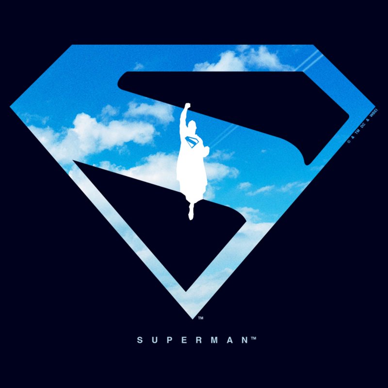 Men's Superman In the Sky T-Shirt Navy Blue Clouds 4XL - Official Superhero Tee