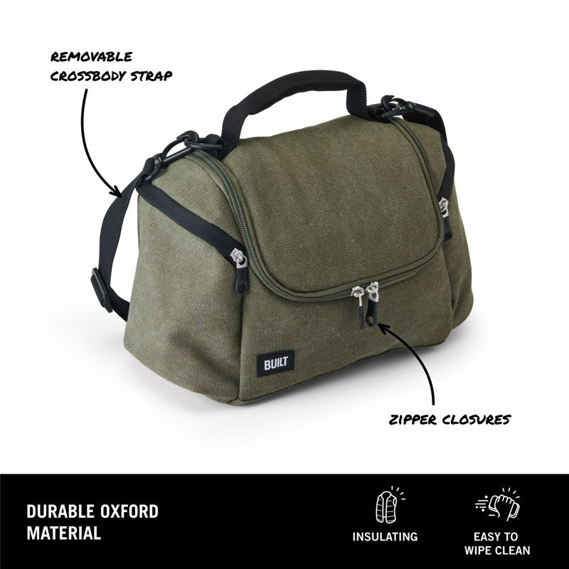 Reusable Lunch Bag - Built Oxford All Day - Sage Green