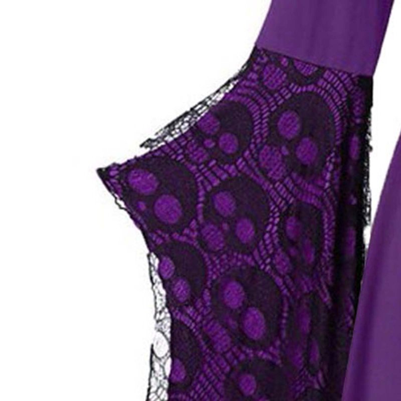 Women's Gothic Witch Dress Halloween Costume AA Purple XXL