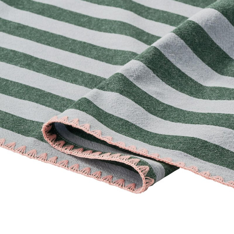 Yarn Dyed Stripe Tablecloth - Thyme Blue, 102" x 60"