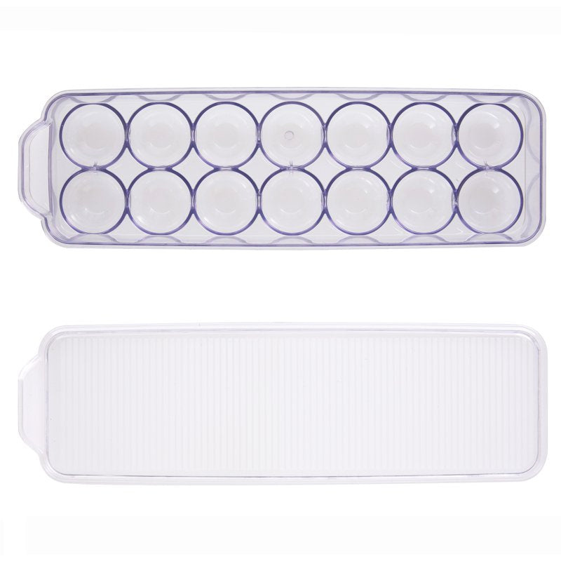Clear Plastic Egg Holder - 6 Pack for Refrigerator Storage (Holds 14 Eggs)
