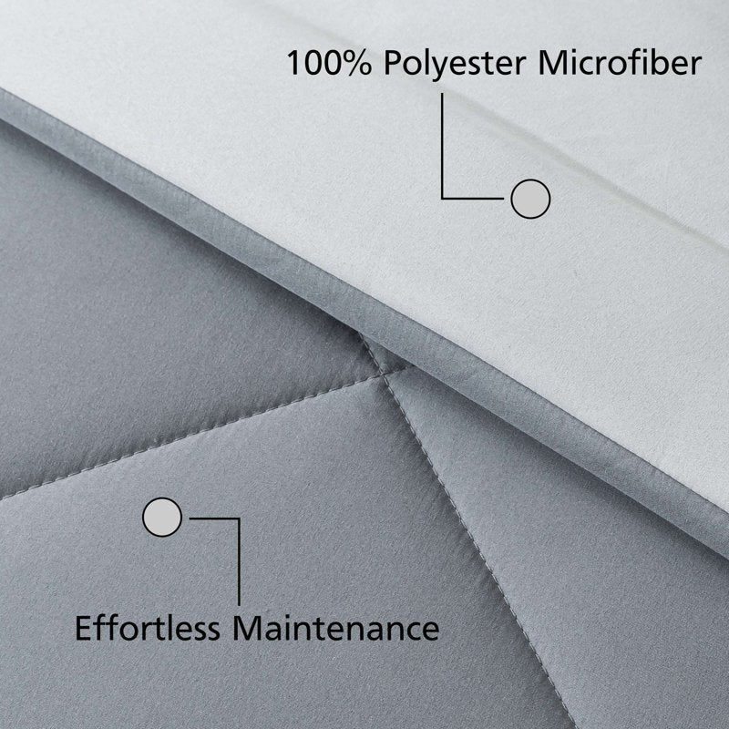 King All-Season Reversible Microfiber Comforter Grey - Mainstays