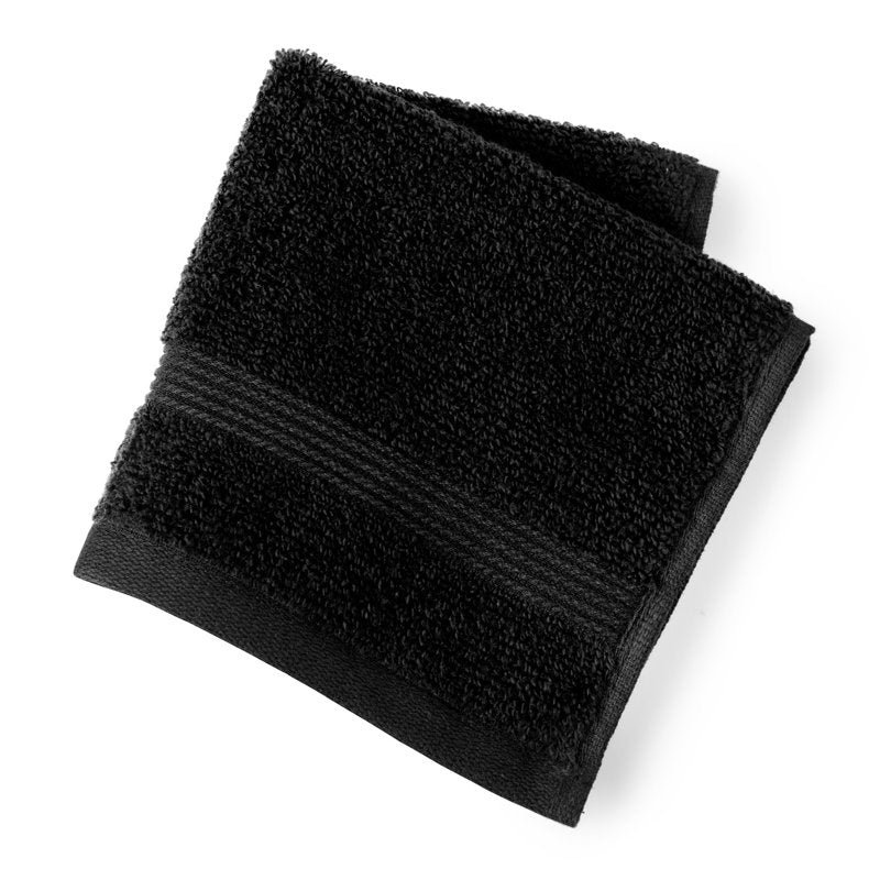Performance 6-Piece Cotton Towel Set - Black, Quick Dry & Absorbent