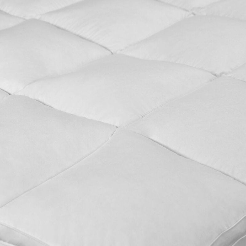 Queen Cotton Fiberbed Mattress Topper - Breathable, Overfilled Support