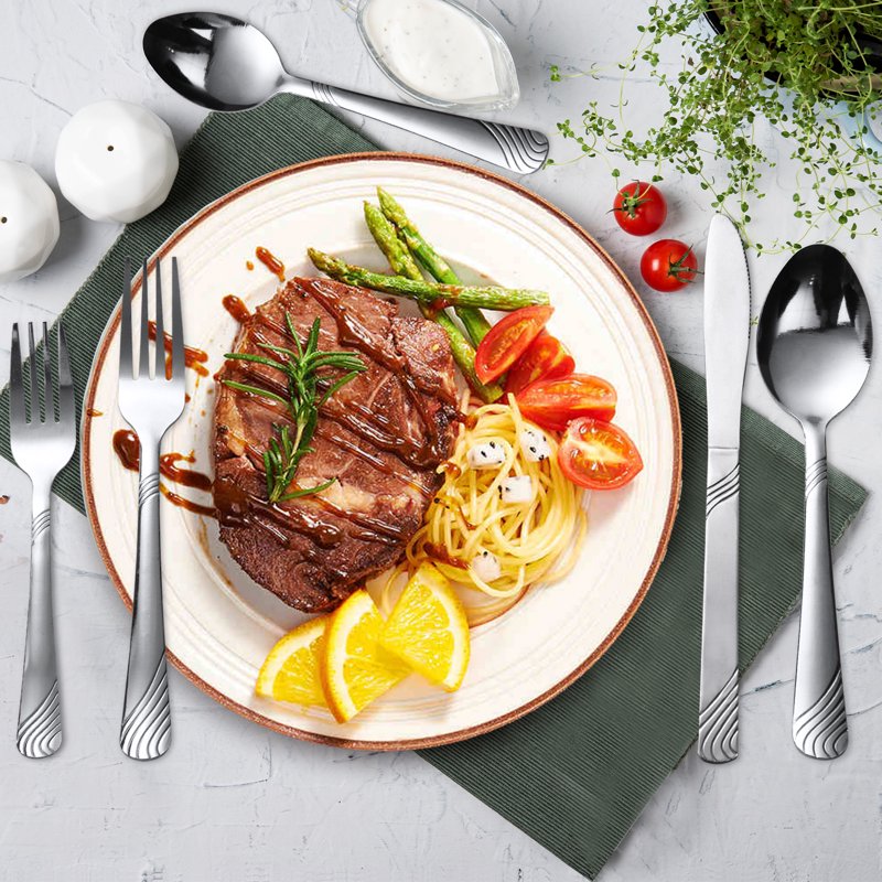 48-Piece Stainless Steel Flatware Set for 8 - Silver