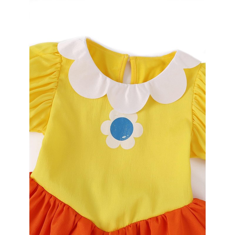 Girls Princess Costume Set 8-10 Years Halloween Fancy Dress with Crown Gloves Wand