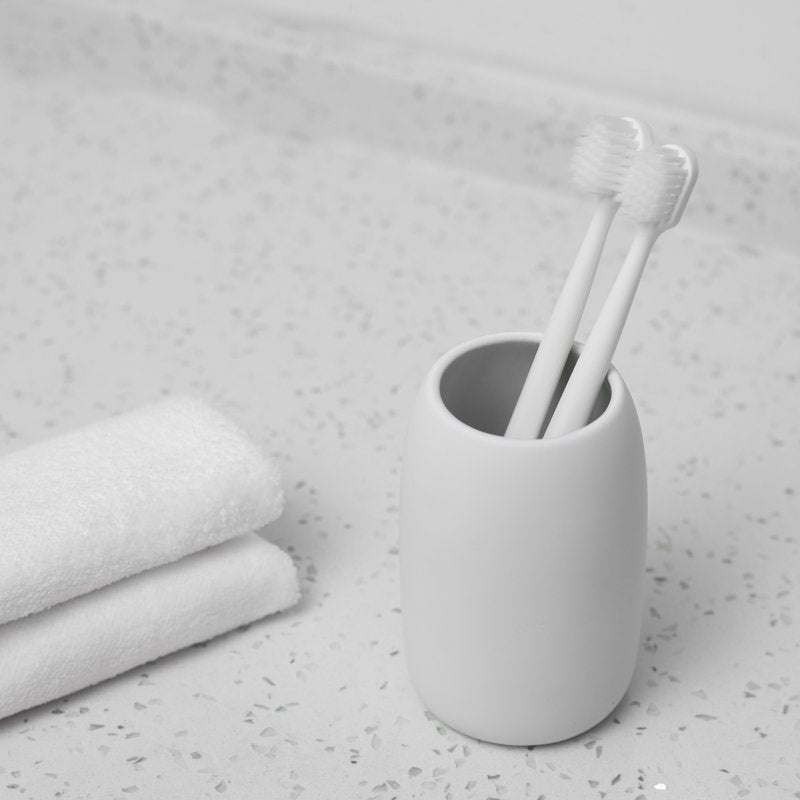 White Ceramic Bathroom Accessory Set - Soap Dispenser, Tumbler & Tray - Variation of THIS listing