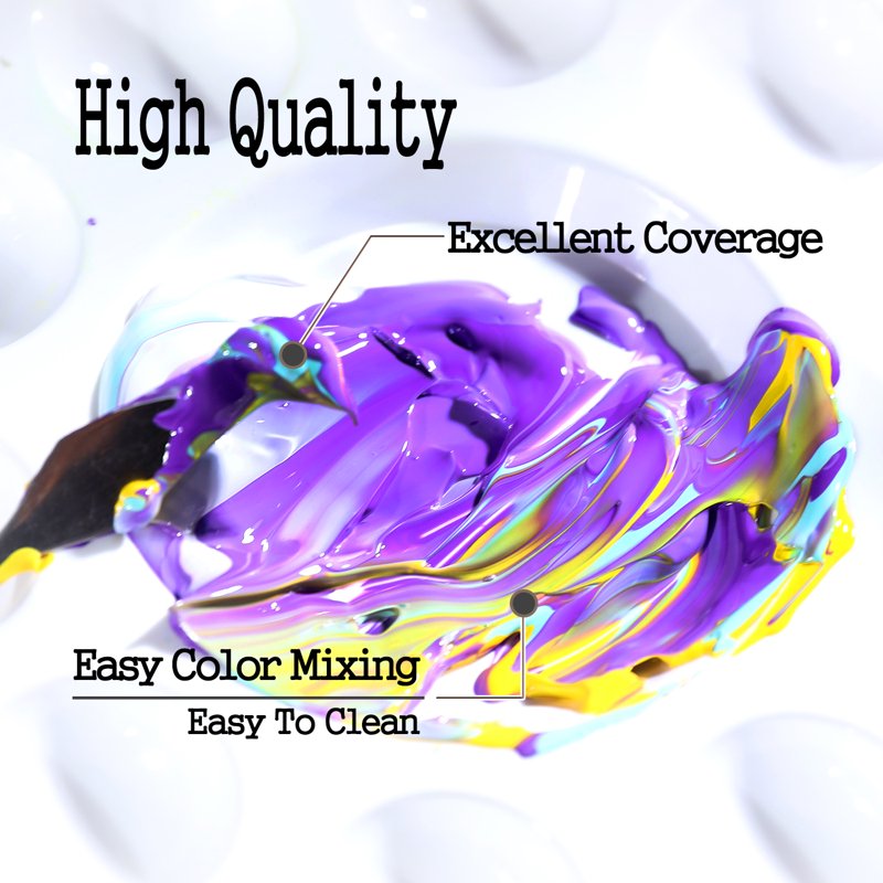 Artkey Acrylic Paint Set - 16 Colors, Water-Based Artist Kit for Professionals & Beginners
