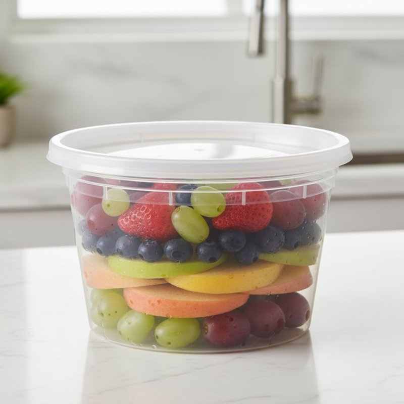 16 oz Plastic Deli Containers - 40 Pieces, 4 Pack for Meal Prep