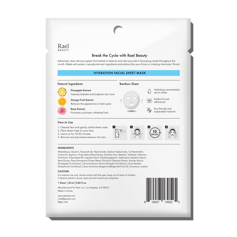 Hydrating Bamboo Facial Sheet Mask for Dry Skin - Vegan & Fragrance-Free