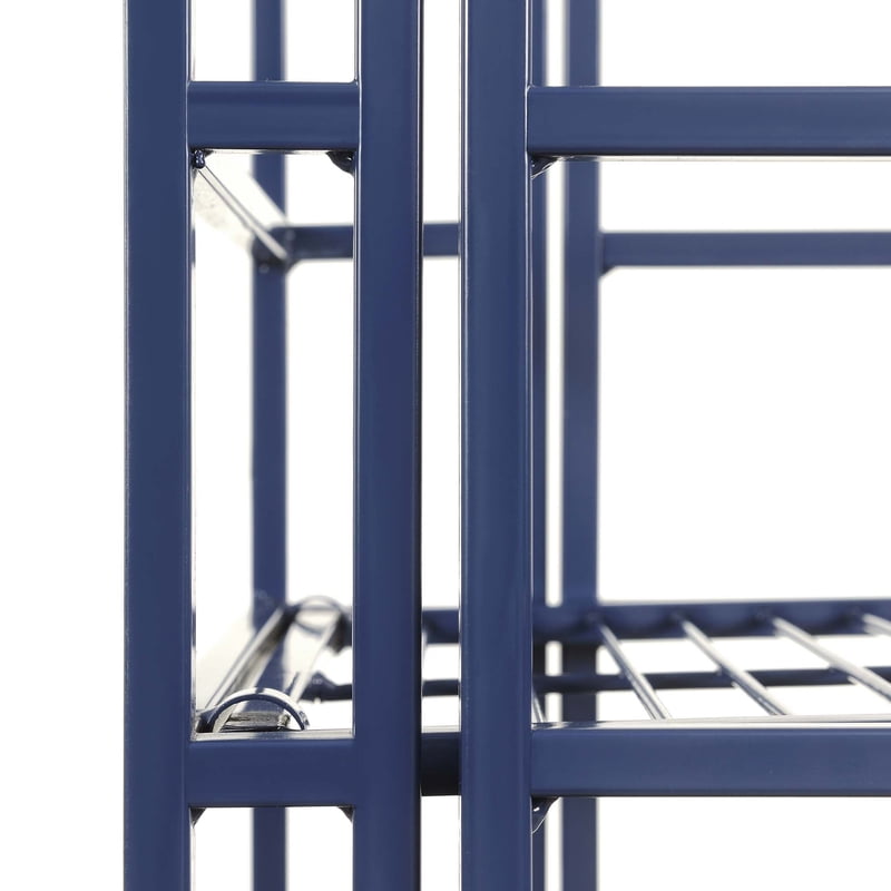 4 Tier Folding Metal Storage Shelf - Multiple Colors Available