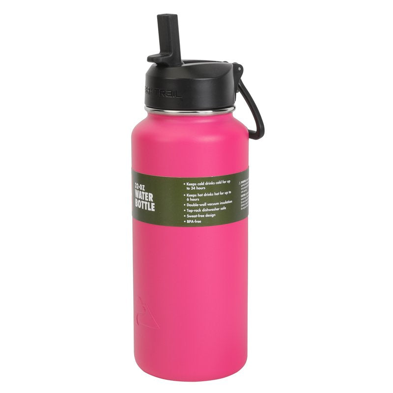 32 oz Stainless Steel Insulated Flip Straw Water Bottle - Hot Pink, 3 Pack