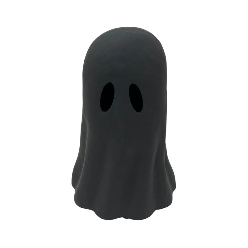 Halloween Ghost Figurine - 10cm Black Spooky Resin Decor for Mantel & Tabletop - Variation K