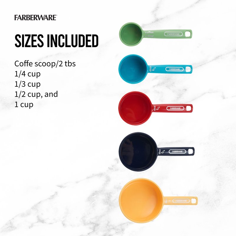 Nesting Measuring Cup Set with Bonus Coffee Scoop - Rainbow