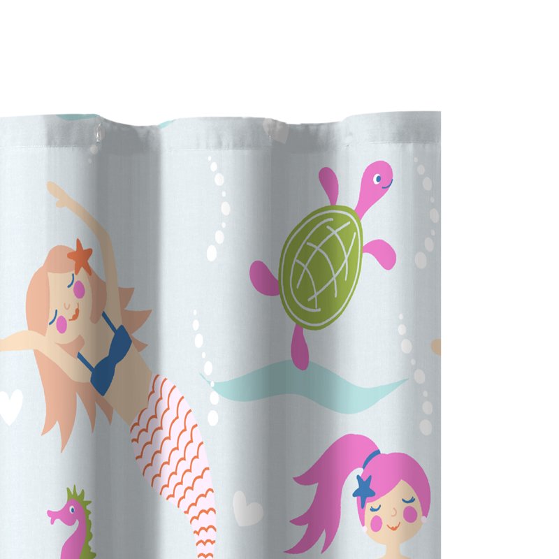 Mermaid Shower Curtain 72x72 Inches - Under the Sea Kids Bathroom Decor