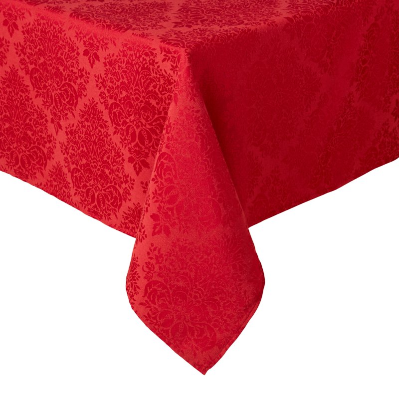 Lexington Damask Tablecloth - Stain Resistant Red 60"x84"