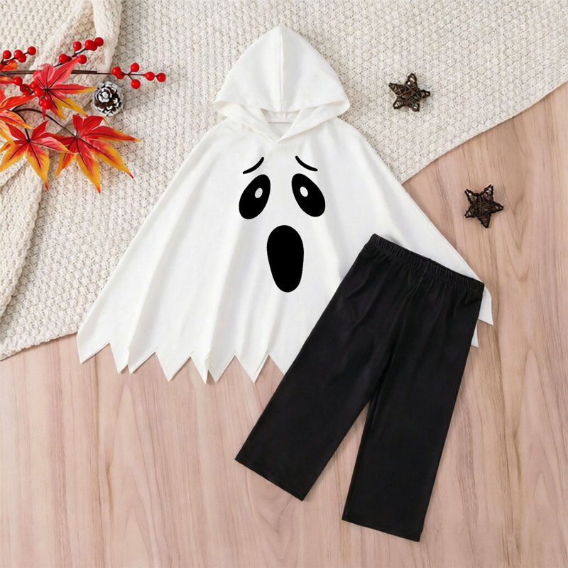 White Boys Halloween Outfit Sets for 3-4 Years - Comfortable Casual 2-Piece Set