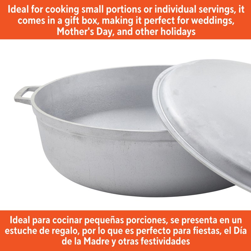 11.6qt Cast Aluminum Caldero - Essential Hispanic Cooking Pot
