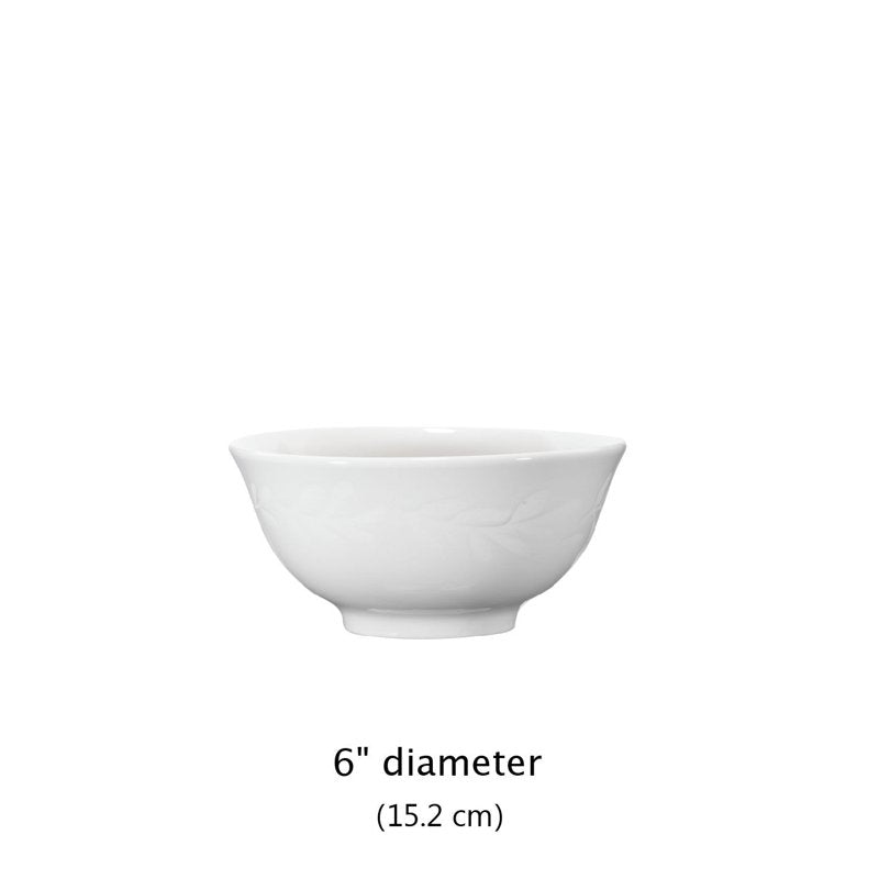 12-Piece White Stoneware Dinnerware Set - Round, Botanical