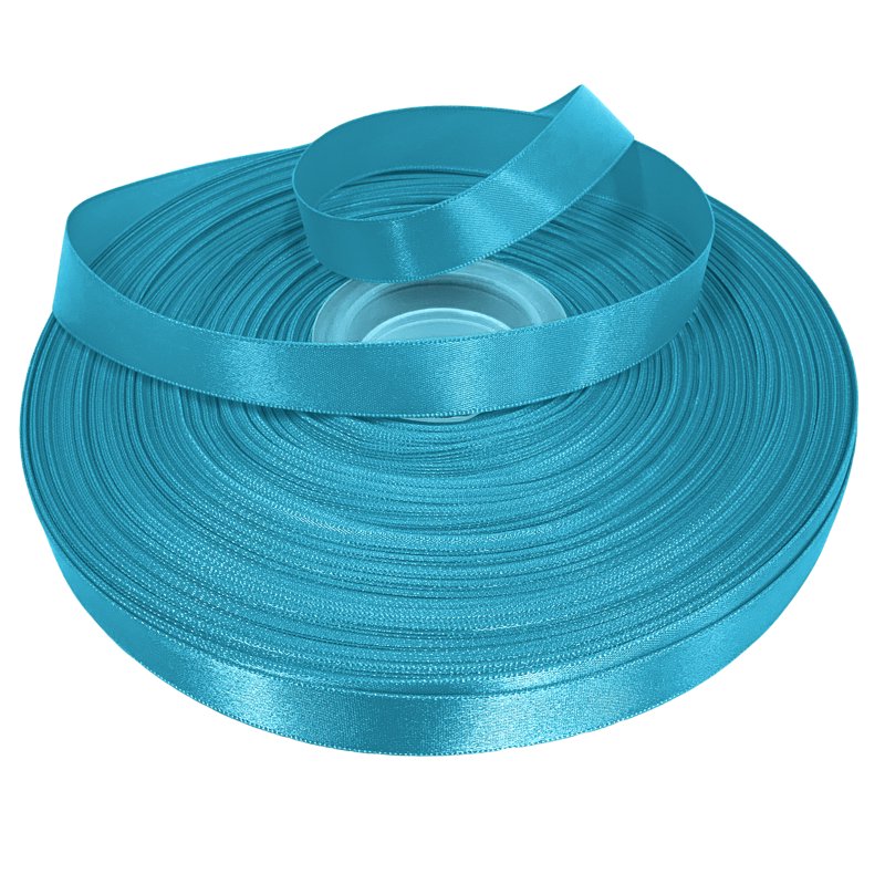 Turquoise Double Faced Satin Ribbon - 5/8" x 100 Yards, Craft & Wedding Trim