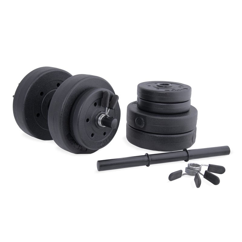 40lb Adjustable Dumbbell Set - Vinyl Weight Plates & Steel Bars