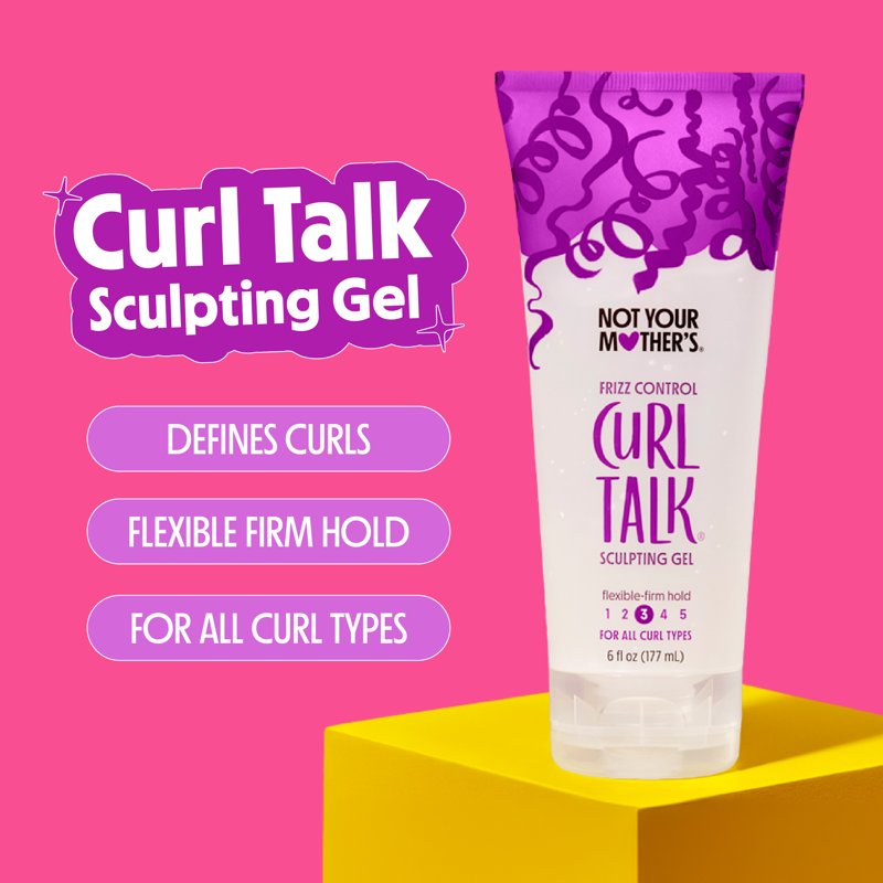 Frizz Control Sculpting Hair Gel for Curly Hair, Flexible Firm Hold 6 fl oz