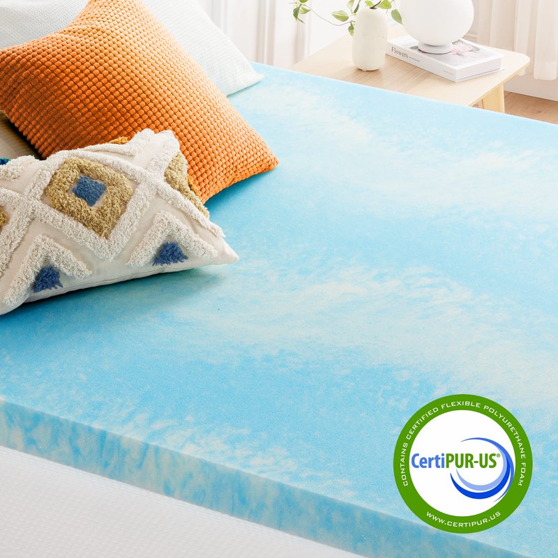 3-Inch Swirl Gel Breeze Memory Foam Mattress Topper - Queen