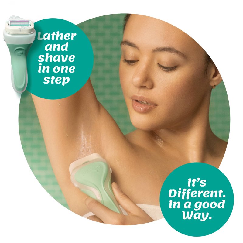 Sensitive Skin Women's Razor Handle with 2 Moisturizing Blade Refills