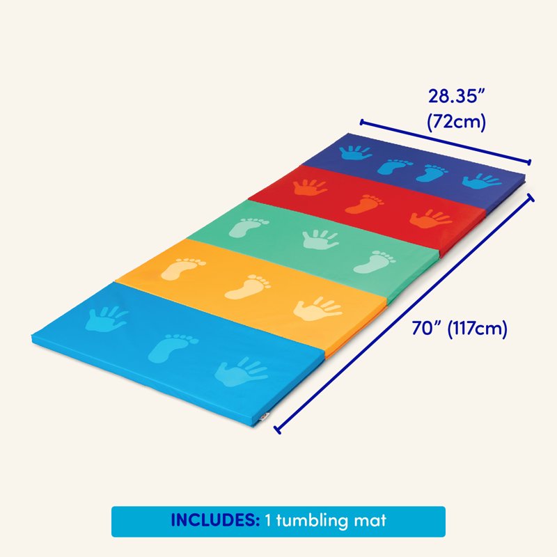 Mini Gymnast's Play Mat with Foldable Multicolor Design and Handle for Toddlers