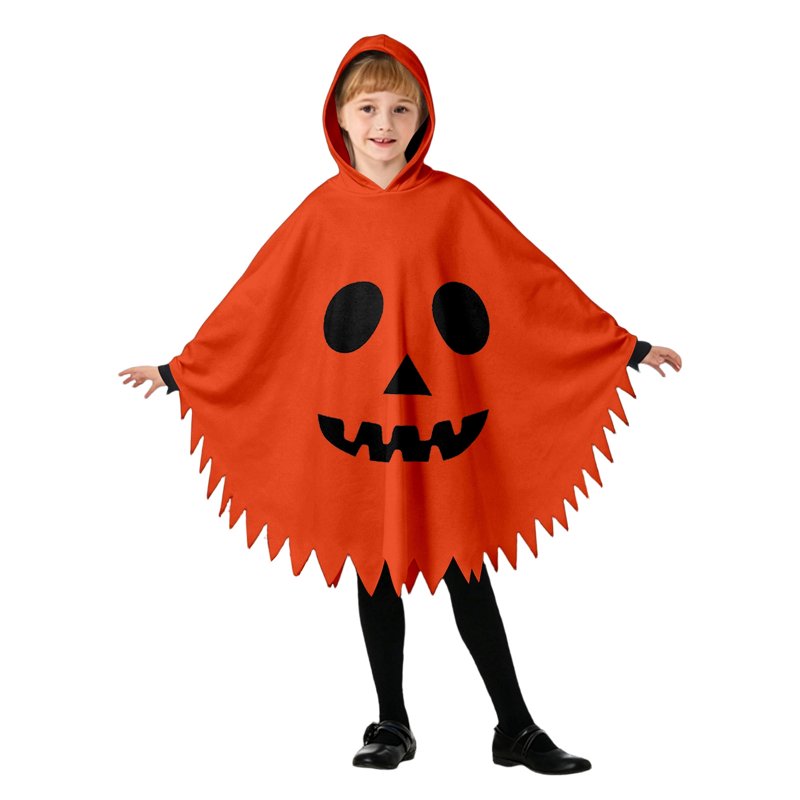 Kids Halloween Costume Ghostface Cloak for Ages 7-9 - Orange Fancy Dress
