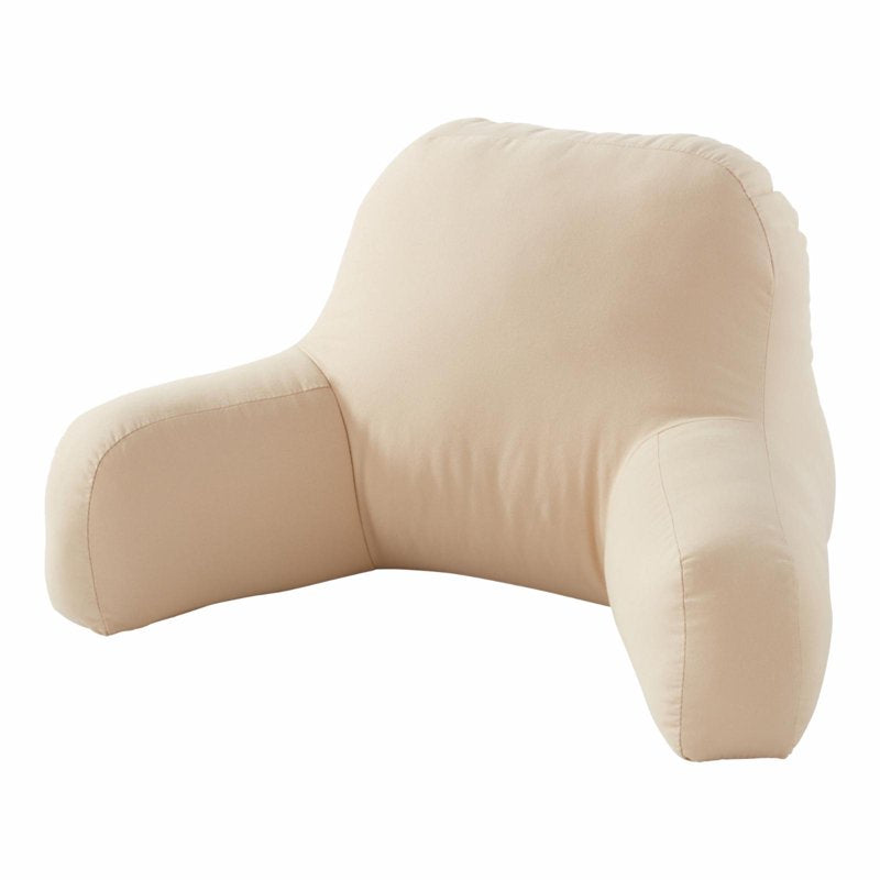 Beige Cotton Duck Junior Bed Rest Pillow - Overstuffed Support Cushion