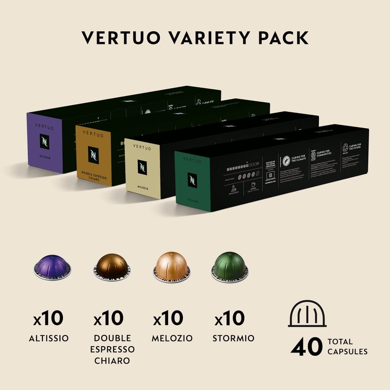 Nespresso Vertuo Pop Coffee and Espresso Maker Bundle - Dark Grey + Discovery Variety Pack